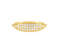 Wycian Anello dell'amicizia da donna, in oro giallo 9 K/14 K, Au375/Au585, forma rotonda, moissanite, idea regalo, 10 (15,9), Oro giallo 14 carati, Moissanite