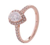 Wycian Anello dell'amicizia da uomo, in oro rosa 14 carati, con moissanite e moissanite, misura 16 (17,8), ideale per la mamma e il Natale