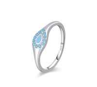 Wycian Anello dell'amicizia vintage, in argento 925, 1,5 mm, turchese, azzurro, a forma di goccia, con turchese, misura 49 (15,6), per fidanzamento, 57 (18.1), Argento sterling, Turchese