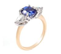 Wycian Anello di cristallo blu dell'amicizia in oro 9 carati, con zaffiro, alla moda, misura 50 (15,9), amato per zia Natale, personalizzabile