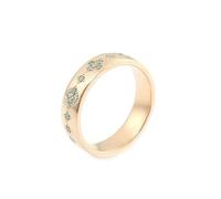 Wycian Anello di cristallo blu dell'amicizia oro rosa 18 carati moissanite con moissanite rotonda blu verde moissanite misura 50 (15,9) semplice per donna festa della mamma