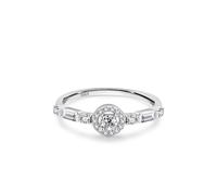 Wycian Anello di fidanzamento, anello in argento da donna, 6 mm, pietra preziosa con un alone canale, taglia per moglie elegante, 59, Argento sterling, Zirconia cubica