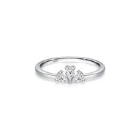 Wycian Anello di fidanzamento con incisione anello da donna in argento a cerchio 1,6 mm, con tre pietre, dimensioni per lesbiche classiche, 56.5, Argento sterling, Zirconia cubica