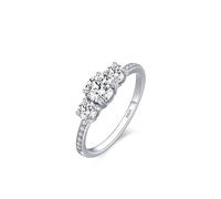 Wycian Anello di fidanzamento da donna 925 1,5 mm con zirconi eleganti a tre pietre misura 49 (15,6) per la laurea, 57 (18.1), Argento sterling, Zirconia cubica