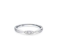 Wycian Anello di fidanzamento da donna, stile nordico, in argento 925, 1,6 mm, con zirconi, semplice, a tre cibi, misura 49 (15,6), per la festa della mamma, 14 (17,2), Argento sterling, Zirconia