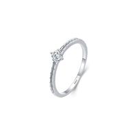 Wycian Anello di fidanzamento da donna, stile vintage, in argento 925, 1,4 mm, con struttura a freccia con solitario a quattro denti, misura 49 (15,6) per la festa della mamma del papà, 57 (18.1