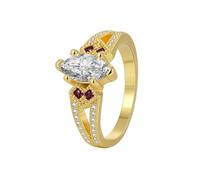 Wycian Anello di Fidanzamento Donna Anello Oro Giallo 18 Kt Donna AU750 Moissanite Marchesa Misurare 12 Aggiornamento 3.0 per Sorella Laurea Gioielli