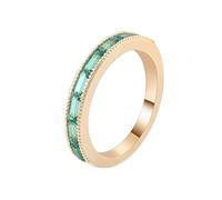 Wycian Anello di Fidanzamento Donna Anello Uomo Oro 14K Smeraldo Creato Delicato Misurare 20 Popolare per Zia Natale Gioielli
