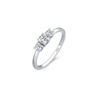 Wycian Anello di fidanzamento e fede nuziale, anello di fidanzamento in argento 1,5 mm, elegante con tre pietre in formato per lesbiche alla moda, 59, Argento sterling, Zirconia cubica
