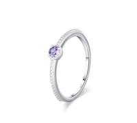 Wycian Anello di fidanzamento vintage in argento 925 1,2 mm con zirconi piccoli zirconi viola misura 49 (15,6) per donna fidanzamento, 14 (17,2), Argento sterling, Zirconia cubica