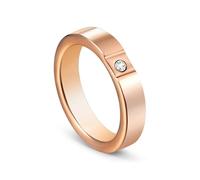 Wycian Anello Donna, Anelli Tungsteno Donna Taglia 25 Zirconia Cubica Solitaria Lucidata da 4 mm Personalized Regalo per Madre Engagement Gioielli