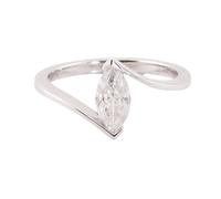 Wycian Anello Donna Anello Donna Oro Bianco 9K Moissanite Forma Marquise Solitaire Misurare 20 Moda per Signore Capodanno Gioielli