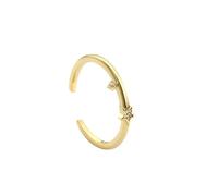 Wycian Anello Donna Anello Donna Oro Giallo 18K AU750 Moissanite Stella Misurare 16 Moda per Signore Festa Della Mamma Gioielli