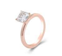 Wycian Anello Donna Fidanzamento Anello con La Pietra Moissanite Oro Rosa 9K Quadrato del Solitario Misurare 11 Moderno per Sorella Anniversario Gioielli