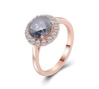 Wycian Anello Donna San Valentino Anelli Donna Moissanite Oro Rosa 14 Carati Alone con Moissanite Grigio-Blu Misurare 21 Popolare per Moglie Fidanzamento Gioielli