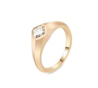 Wycian Anello Fidanzamento Donna Anelli Donna Oro Giallo 18K Vero Moissanite con Moissanite Taglio Asscher Misurare 17 Aggiornamento 3.0 per Moglie Capodanno Gioielli