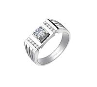 Wycian Anello Fidanzamento Donna Diamante Anello di Fidanzamento Donna Oro Bianco Argento 9K con Diamante da 0,68 CT Numero 30 Solido Non Placcato Elegante per Moglie Laurea Gioielli