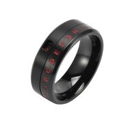 Wycian Anello Fidanzamento Donna Personalizzata, Anelli Neri Titanio Taglia 25 Girevole con Numero e Lettera Personalized Regalo per Fidanzata