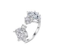 Wycian Anello Fidanzamento per Donna Anello Oro Bianco Donna 18Kt Moissanite Apri con La Forma Dell'Ape Misurare 12 Popolare per Moglie Fidanzamento Gioielli