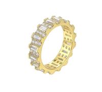 Wycian Anello Fidanzamento per Donna Anello Oro Giallo 18 Kt Donna Moissanite Rettangolo Misurare 16 Elegante per Zia Natale Gioielli