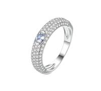 Wycian Anello Fidanzamento per Donna Oro Bianco 18K Anello Fede Donna Nuziale Diamante da Laboratorio Micro Pave Misurare 20 Moda per Sorella Natale Gioielli