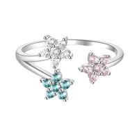 Wycian Anello gay da donna, in oro bianco 9 K/14 K, Au375/Au585, forma rotonda, per lesbiche, gioielli classici, 62 (19.7), Oro bianco 14 carati, Cristallo