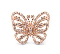 Wycian Anello in oro rosa 750, anello di fidanzamento in oro rosa 18 carati, con diamante 1,52 CT bianco, forma rotonda, misura 47 (15,0) per donna Capodanno