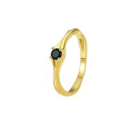 Wycian Anello Nuziale Anello Donna Oro Giallo 18K AU750 Onice Onice Nero Rotondo Misurare 8 Aggiornamento 3.0 per Signore Festa Della Mamma Gioielli