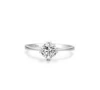 Wycian Anello per coppia di fidanzamento, fede nuziale, in argento, 1,6 mm, solitario, semplice a quattro artigli, misura per le signore, 56.5, Argento sterling, Zirconia cubica