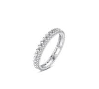 Wycian Anello per partner da donna, 925, 3,1 mm, con zirconi, misura 49 (15,6), 20 (19,1), Argento sterling, Zirconia cubica