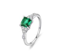 Wycian Anello per partner da donna in argento 925, 1,2 mm, con zirconi, stile elegante, misura 49 (15,6), per mamma e matrimonio, 14 (17,2), Argento sterling, Zirconia cubica