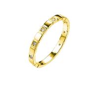 Wycian Anello per partner da donna, in oro bianco 18 carati, con diamante taglio rotondo, regolabile, per anniversario, 62 (19.7), Moissanite