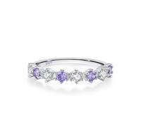 Wycian Anello per partner, in argento 925, 1,46 mm, con zirconi, stile elegante, misura 49 (15,6), per la festa del papà, 20 (19,1), Argento sterling, Zirconia cubica