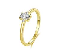 Wycian Anello personalizzabile in oro fede nuziale coppia premium 9K/14K Au375/Au585 3 x 5 mm Moissanite per madre lesbica, 52.5, Oro giallo 9 carati, Moissanite
