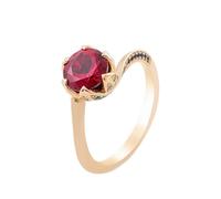 Wycian Anello Promise For Her Anello Oro 18 carati Ruby Creato Design Contorto Misura 62 (19.7) Popolare per Lesbiche Capodanno Personalizzato