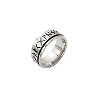 Wycian Anello Semplice, Veretta in Argento Titanio Taglia 12 8mm Girevole con Numero e Lettera Engraved Regalo per Madre New Year Gioielli