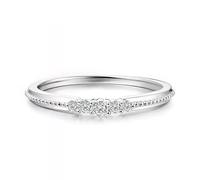 Wycian Anello Uomo Diamanti Anello Fidanzamento Donna Oro Bianco Argento 18 Carati con Diamante da 0,1 CT Numero 13 Solido Non Placcato Moda per Uomini Festa Della Mamma Gioielli