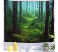 Wycian Arazzo da parete con foresta di nebbia, in microfibra, 200 x 200 cm (larghezza x altezza)