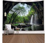 Wycian Arazzo da parete con lago e cascata nella foresta, 260 x 240 cm (W2Y2C0IA60NCA9VE004)