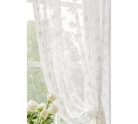 Wycian Binario per tende in organza, 2 pezzi, in poliestere, con punta a rosa, altezza 214 x larghezza 132 cm, per camera da letto