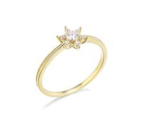 Wycian Cubic-Zirconiaalliance - Fede da donna Moissanite a forma rotonda Moissanite con zirconi bianchi per la festa del papà, 46.5, Oro giallo 18 carati, Moissanite