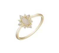 Wycian Cubic-Zirconiabague Blu Anello di fidanzamento Donna Moissanite a forma di pera Opale con zirconi bianchi per Capodanno, 59, Oro giallo 18 carati, Opale