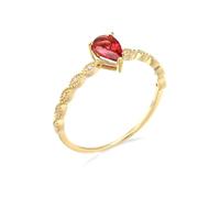 Wycian Cubic-Zirconiabague Blu, Fede da donna Moissanite a forma di pera tormalina con zirconi bianchi per Capodanno, 61.5, Oro giallo 18 carati, Tormalina
