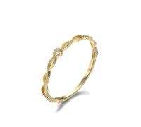 Wycian Diamond Ring For Women Original, Anello da donna in oro giallo 18 carati, forma rotonda, misura 45 (14,3) per matrimonio, 5.5, Oro giallo 18 carati, Diamante