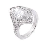 Wycian Fede Nuziale Anelli Oro Bianco Donna 9K Moissanite con Moissanite a Forma di Marquise Misurare 20 Popolare per Lesbica Laurea Gioielli