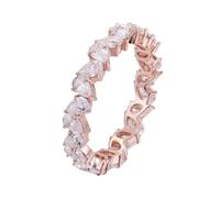 Wycian Fede Nuziale Anello con La Pietra Moissanite Oro Rosa 14 Carati Design Irregolare Misurare 13 Popolare per Signore Compleanno Gioielli
