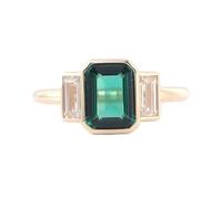 Wycian Fede Nuziale Anello in Oro 18 Kt Donna Smeraldo Creato Semplice con La Moissanite Misurare 13 Popolare per Moglie Fidanzamento Gioielli