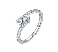 Wycian Fede nuziale senza nichel, anello moissanite, bianco, 9/14 carati, Au375/Au585, 3,5 x 3,5 mm, forma rotonda, moissanite, 20 (19,1), Oro bianco 14 carati, Moissanite