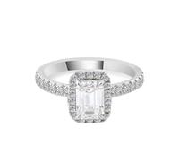 Wycian Fedi Nuziali Anelli Oro Bianco Donna 18Kt 750 Moissanite con 4 Griffe Moissanite Rettangolare 1CT Misurare 9 Elegante per Signore Natale Gioielli