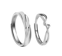 Wycian Fedi nuziali da uomo in argento 925, regolabile, alla moda, unisex, per sorella, fidanzamento, Verstellbar, argento sterling S925, Nessuna pietra preziosa